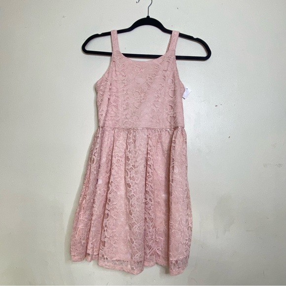 Zenzi Pink Lace Dress L (10/12) - Picture 3 of 9